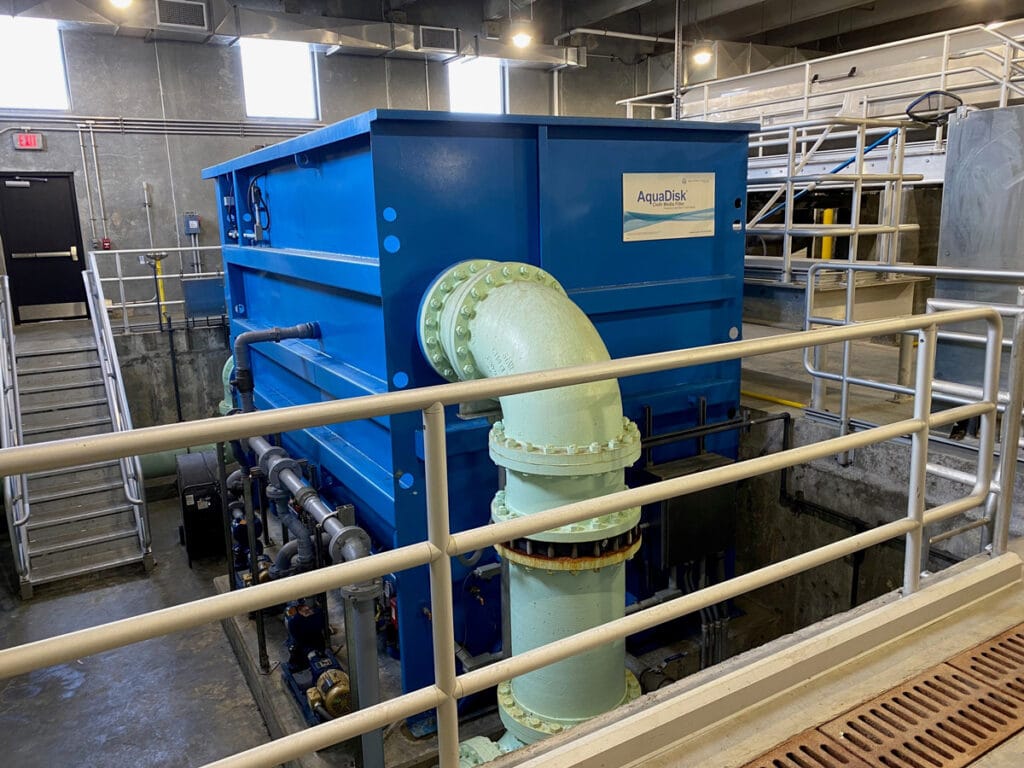 Detalhe do sistema de retrolavagem AquaDisk®